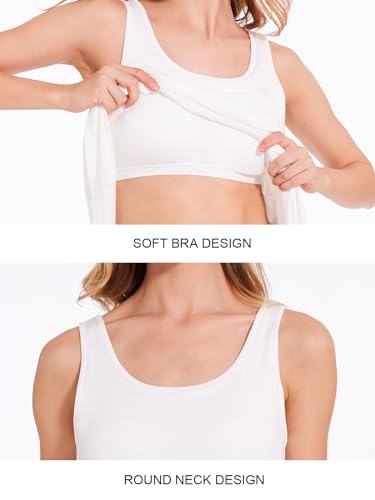 Image of Rosyline Tank Top for Women with Built in Bra Flowy Swing Undershirt Tank Tops S-4XL