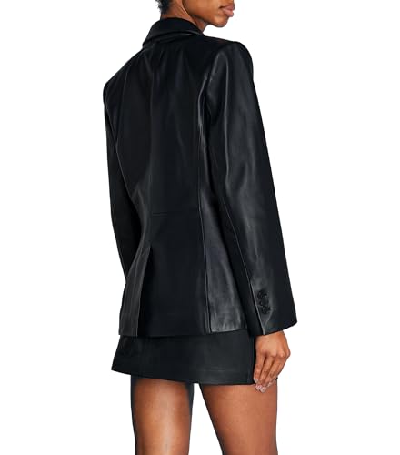 Unleash Your Style Black's 2-Button Casual Coat, Long Sleeves Suit Lambskin Leather Blazer for Women (X-Large, Black) -A Perfect Valentine Blazer3