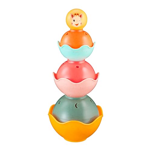 Sophie la Girafe - Jeu d'Empilage 6 Bols Colorés - Jouet Éducatif pour Bébé - Développe la Motricité et la Logique - 30 cm