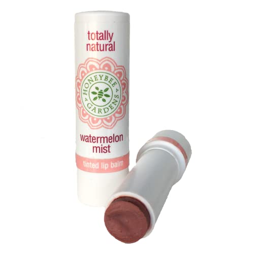 Honeybee Gardens Totally Natural Watermelon Mist Tinted Lip Balm, Nourishing Moisture With A Kiss Of Color, Vegan, Gluten-Free