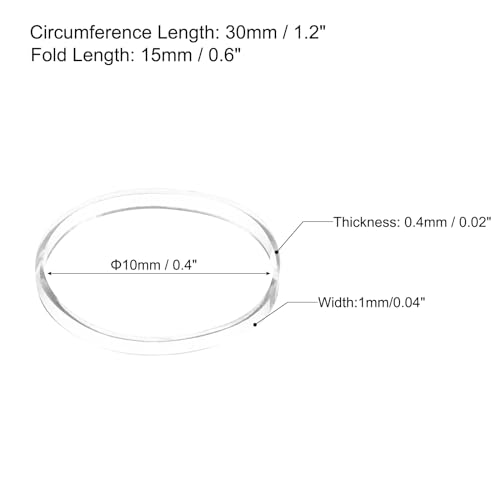 QUARKZMAN 1000er Pack Gummiband Dehnbares Gummiband Transparent 10mm x 1mm Haargummis für Zuhause und Büro