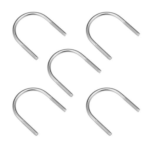 uxcell U-Bolts 5pcs 1.54"(39mm) Inner Width 60mm Length M6-1x60mm 304 Stainless Steel U-Bolt Fastener for 38mm Pipe Dia