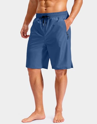 Image of G Gradual Mens Swim Trunks with Compression Liner 7 inch /9'' Quick Dry Board Shorts Swimsuit Bathing Suit for Men Zipper Pockets