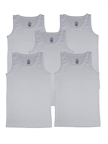 Image of KiddoPanti Boy's Solid Rib Vest Pack of 5