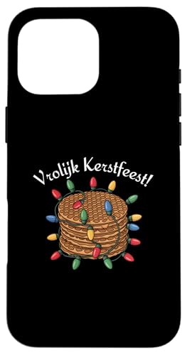 Stroopwafel holandés Feliz Navidad Vrolijk Kerstfeest Carcasa para iPhone 16 Pro MAX