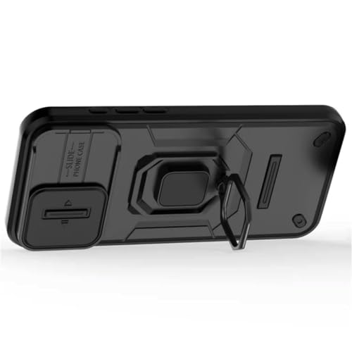 SHINESTAR Tough Armor iPhone 16 Pro Max Bumper Back Case Cover | Ring Holder & Sliding Camera Shield Cover | 360 Degree Protection Back Case Cover for iPhone 16 Pro Max (Black)