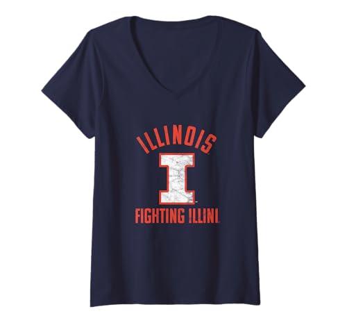 Womens University of Illinois Fighting Illini Large V-Neck T-Shirt