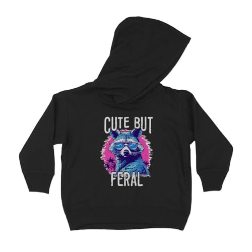 Cute but Feral Raccoon Kids Hoodie Sweatshirt Toddler