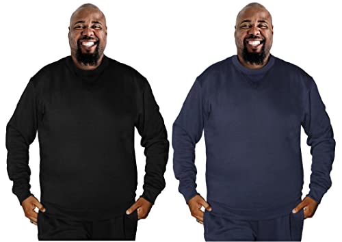 Newvision Men's Heavy Fleece Sweatshirts Premium Long Sleeve Casual Crewneck Jumper Sweater Sizes 2XL-8XL (Black, 3XL)