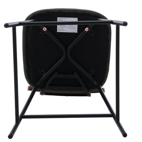 Image of Bar Stools Set of 4, 26 inch Modern Rattan Counter Height Bar Stools with Metal Legs, Upholstered Faux Leather Barstools with Cane Backrest for Kitchen Home Bar Restaurant, Green