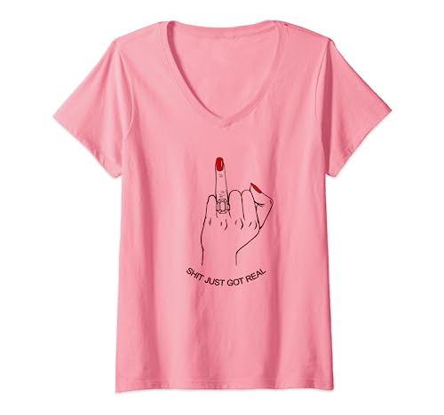 Fiancee Wedding Honeymoon Bachelorette Party Bride Fiancè V-Neck T-Shirt, Pink
