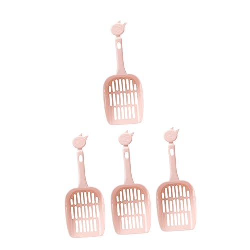 OUNONA 4個 太い猫砂シャベル スクープ バスケット 猫の車輪 マット 大きな猫砂トレイ 猫トイレのゴミ箱 猫砂の塊 豆腐猫砂 ペット 猫砂スクーパー 猫のおもちゃ ごみ 置き場 Pp樹脂