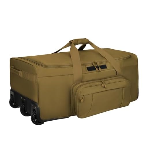 120L 3-Wheel Rolling Duffle Bag - Heavy Duty Military Deployment Bag, Durable Wheeled Duffle Luggage for Travel, Camping & Outdoor Adventures