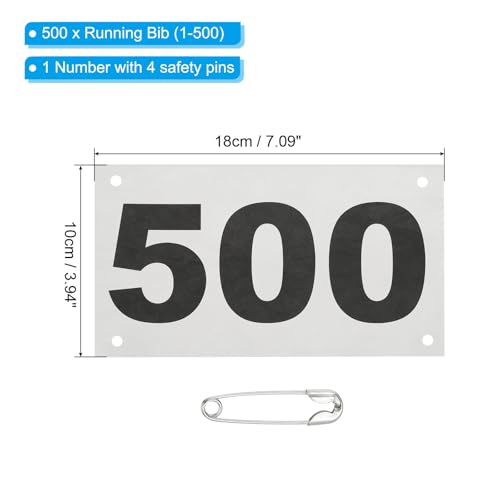 Dossard de course à pied indéchirable PATIKIL blanc 17,8 x 10,2 cm imperméable pour sport et jeu - 2