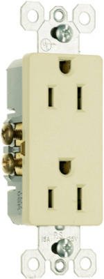 Decorator Outlet, 2-Pole, 3-Wire Grounding, Ivory, 15-Amp, 125-Volt, 10-Pk.