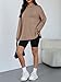 Trendy Queen Womens Oversized Long Sleeve T Shirts Side Slit Workout Fall Tops Basic Crewneck Tee Casual Y2K Clothes Khaki