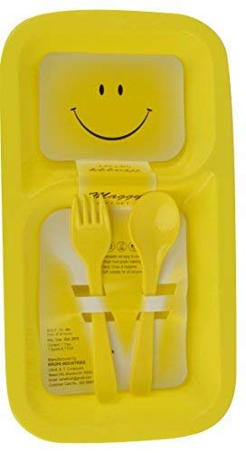 Perpetual Bliss Maggi Lunch Plates with Spoon|Fork | Return Gifts for Kids (Pack of 12)