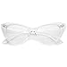 zeroUV - Super Cat Eye Glasses Vintage Inspired Mod Fashion Clear Lens Eyewear (Clear)