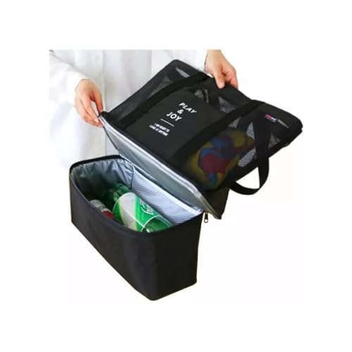 Bolsa de Praia de Rede com Compartimento Térmico MIURI (Preta)