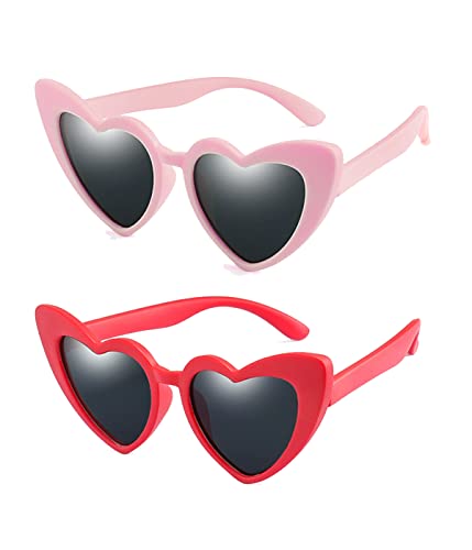 Long Keeper Kids Unbreakable Polarized Classic Vintage Sunglasses for Baby, Toddler, Children, Boys and Girls, Pink+red, Small