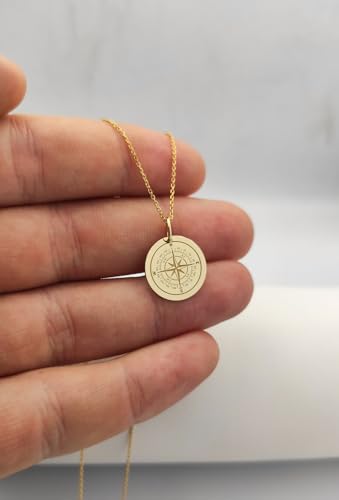 Dije de brújula para regalo simbólico de protección con estrella del norte en plata 3