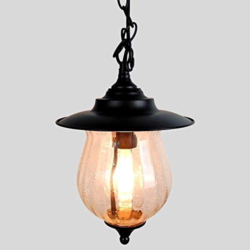 Lámpara de Techo, LED Lámpara de araña Moderna, Loft rústico Antiguo Colgante Light v Integral Luces de Techo industriales Semillas de Vidrio Shade Shade Metal Gloss Black Chandelier Home Cocina Colg