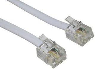 3m White ADSL Cable (100% Copper wire) ~ Gold Plated Contact Pins ~ High Speed Internet Broadband ~ Router or Modem to RJ11 Phone Socket or Microfilter ~ White
