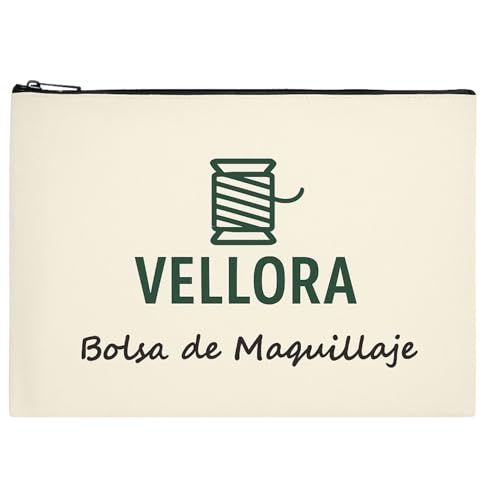 VELLORA Bolsa de Maquillaje Multiusos, Neceser Organizador de Tela, 22x17 cm, Cremallera, para Cosméticos, Cables y Accesorios, Higiene