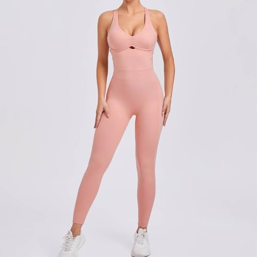 Combinaison d'entraînement haut de gamme sans couture rose bustier chic - 4