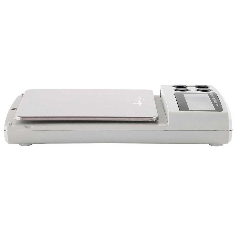 JATA HOGAR HBAL1774 Balance de précision avec écran LCD jusqu'à 100 g Surface en acier inoxydable 6,5 x 7 cm avec couvercle et étui de protection Fonction d'étalonnage