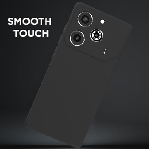 Image of Outlouders Back Cover for Tecno Pova 6 Pro 5G | Camera Protection | Durable Soft Matte Silicone Bumper Case (Black)