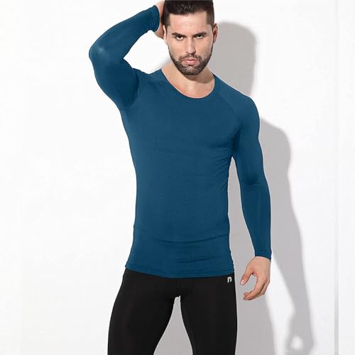 Image of NINQ Men's 1 Or 3 Pack Compression Shirts Long Sleeve, Base-Layer Quick Dry Workout T Shirts Sports,Gym, Running T-Shirt