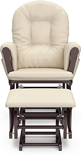 Lbong Premium Ring Glider (Cherry Base, Beige Cushion) - Padded Cushion With Storage Pocket, Smooth Rocking Motion, Easy To Assemble, Solid Hardwood Base (Espresso/Beige) #TOP5