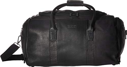 Kenneth Cole REACTION Duff Guy Colombian Leather 20 Single Compartment Top Load Travel Duffel Bag Black