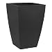 Tusco Products MSQT19BK Modern Square Garden Planter, 19-Inches Tall, Black