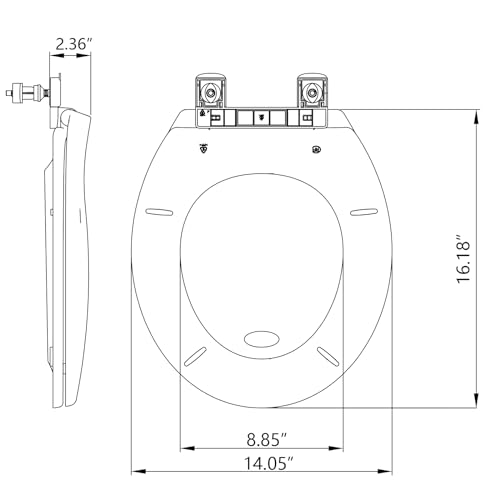 Round Toilet Seat, Slow Close Toilet Cover Seat for Easy Clean and Stain-Resistant, Plastic Toilet Seat With Cover, Quick-Release Hinges and Quick-Attach Hardware,White (2 Piece)