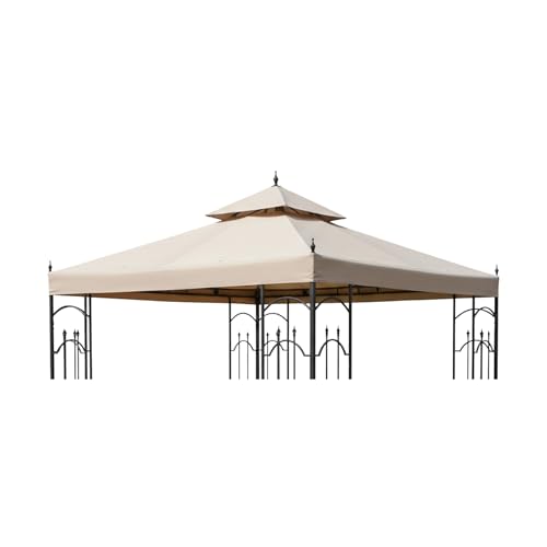 Garden Winds Durable 350 Replacement Canopy Top Compatible with Arrow 10' x 10' Gazebo Models 61821, HD-61821, 618221, 618221-C, GGHL00019 - Beige