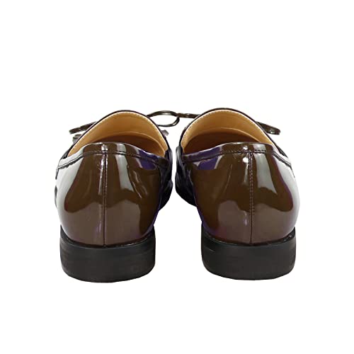 Image of LEMUTISME Women Tassel Bow Penny Loafers Slip On Low Flat Heel Dress Shoes