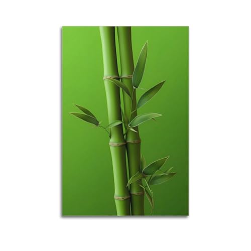 Poster bambous verts ZHOUKEG toile suspendue 60x90cm pour une decoration murale moderne
