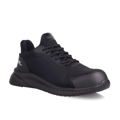 Image of Titan Safety Footwear Swift Black S3 Lightweight Breathable Flex Foam Safety Trainers, Metal-Free Toe Cap, Mens Womens Work Safety Shoes, Protective Steel Midsole, Safety Shoes Trainers – Size 9