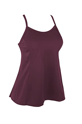 JINXUEER Women's Plus Size Flowy Swimsuit Crossback Tankini Top Modest Swimwear