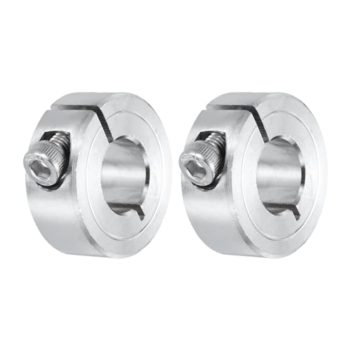 MECCANIXITY 2Pcs Shaft Collar 15mm Bore Single Split 304 Stainless Steel Clamping Shaft Collars for Industrial Automation Conveyor Belt Systems