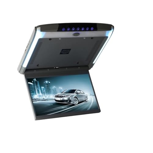 TIEOAXFT 11.6 InCar Roof Monitor TV Flip Down Video HD Screen MP5 Player IPS Screen With Blue Ambient Light(Grey)