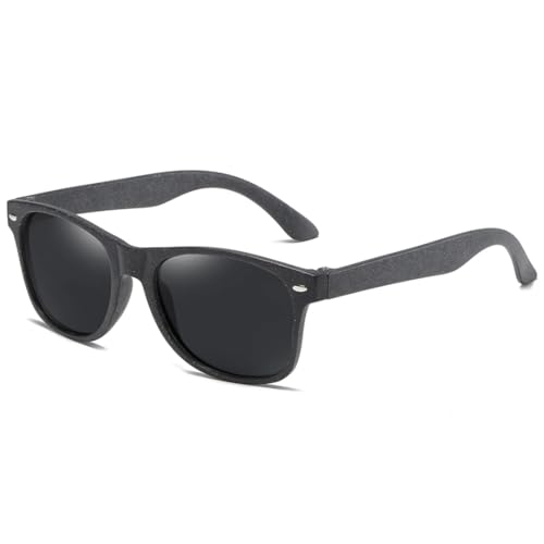 Lunettes de soleil rétro polarisées XSW en paille de blé décomposable 7061j