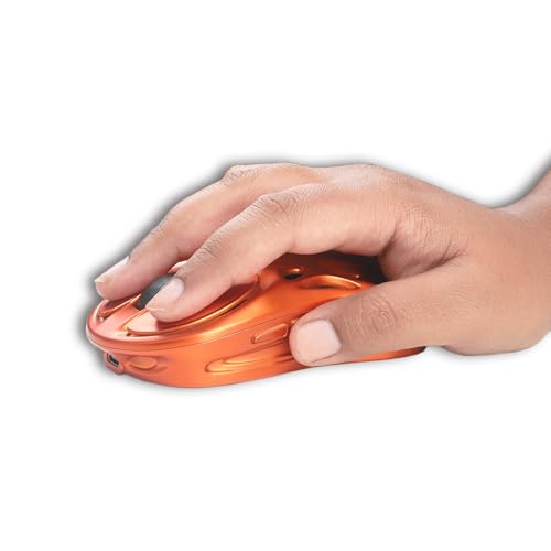 Image of Arctic Fox Alien-X Gaming Wireless Mouse, Tri-Mode (2.4G /Bluetooth /Wired), 4800 DPI, 1000Hz Ergonomic Hollow RGB Rechargeable Type-C for Mac /Laptop /iPad /Office (Carroty)