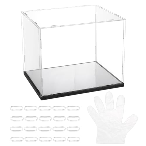 NBEADS Clear Hat Display Case, Baseball Cap Display Box Clear Rectangle Display Case for Baseball, Football or Snapback Caps, Mini Helmet, 26.4x21.1x21.5cm