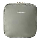 atRise[ 3サイズでカラバリ16色♪ ] 化粧ポーチ メイクポーチ 【トラベル/ガジェット/お薬用にも】立てたまま収納 コスメポーチ 小さめ レディース 大容量 フルメイク収納 旅行 持ち運び ミニポーチ 旅行 コンパクト (Sサイズ/オリーブアッシュ)