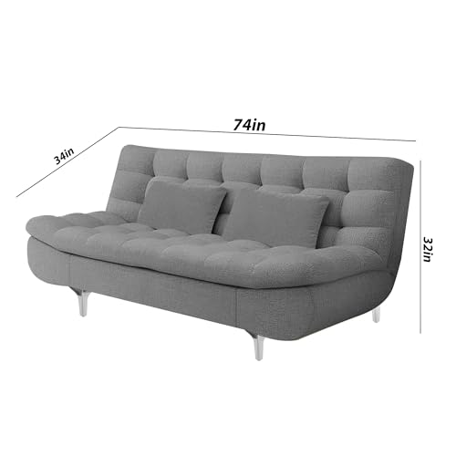 Image of Casaliving Danny 3 Seater Sofa Cum Bed for Living Room (Dark Grey Colour Fabric) Premium Fabric Sofa for Living Room