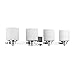 Chloe Lighting CH821036CM33-BL4 Contemporary 4 Light Chrome Finish Bath Vanity Wall Fixture Alabaster Glass, 33" Wide, White