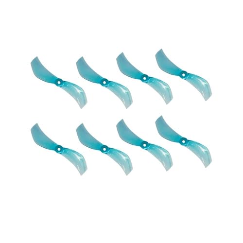 Hélices 1610 40 mm pour Tinywhoop bleu - 4 paires bi-pales polycarbonate arbre 0,5 mm